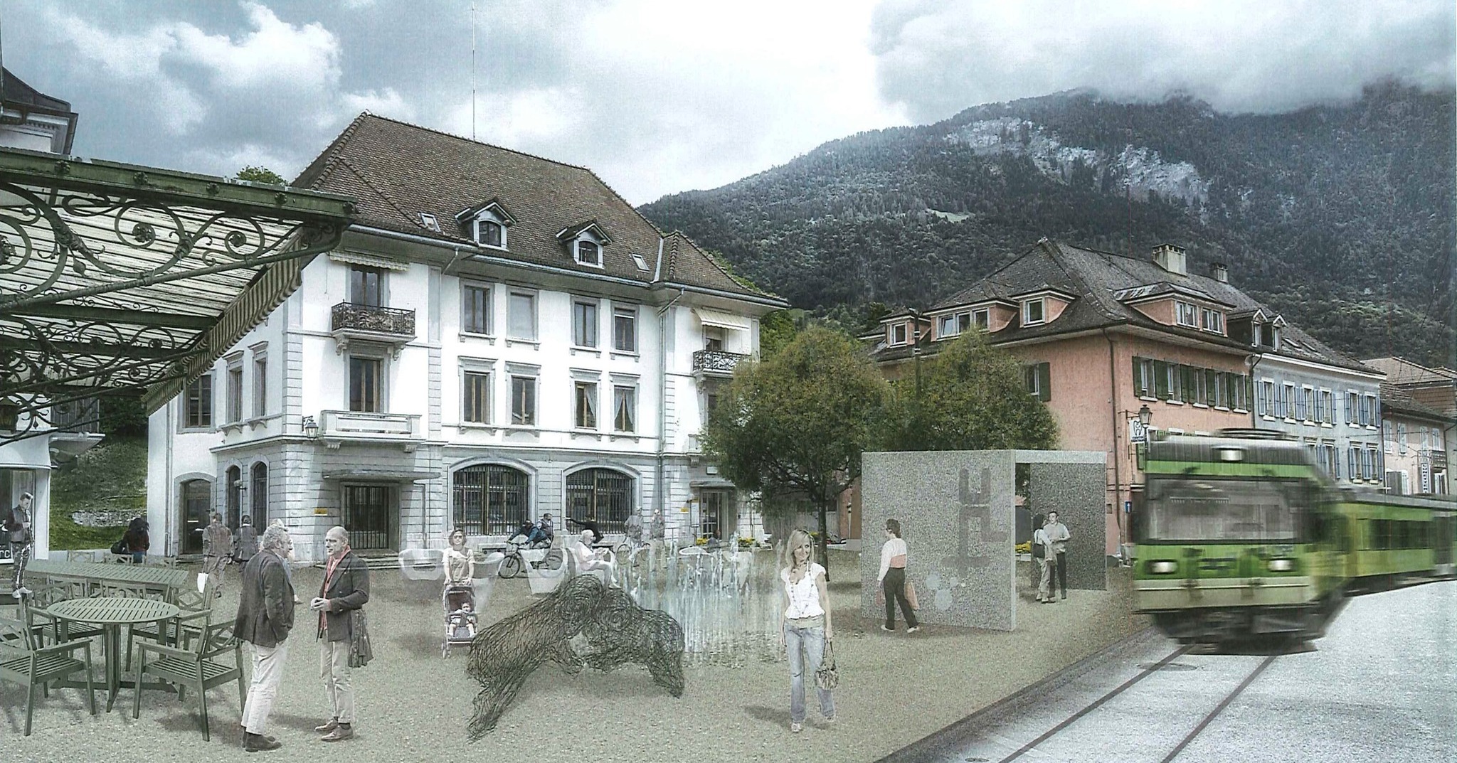 Bex : le premier coup de pioche de la nouvelle Place du Marché a été donné